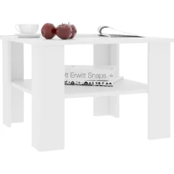 vidaXL Salontafel 60x60x42 cm bewerkt hout wit
