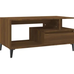 vidaXL Salontafel 90x49x45 cm bewerkt hout bruineiken