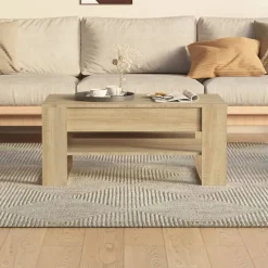 vidaXL Salontafel 102x55x45 cm bewerkt hout sonoma eikenkleurig