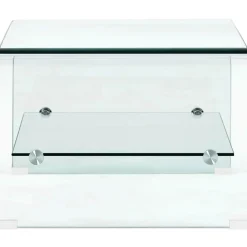 vidaXL Salontafel 50x45x33 cm gehard glas transparant