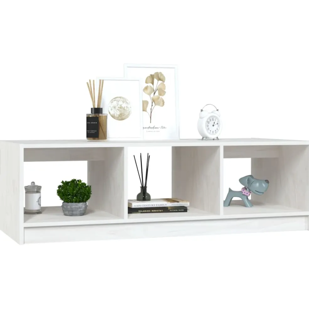 vidaXL Salontafel 110x50x34 cm massief grenenhout wit