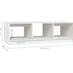 vidaXL Salontafel 110x50x34 cm massief grenenhout wit