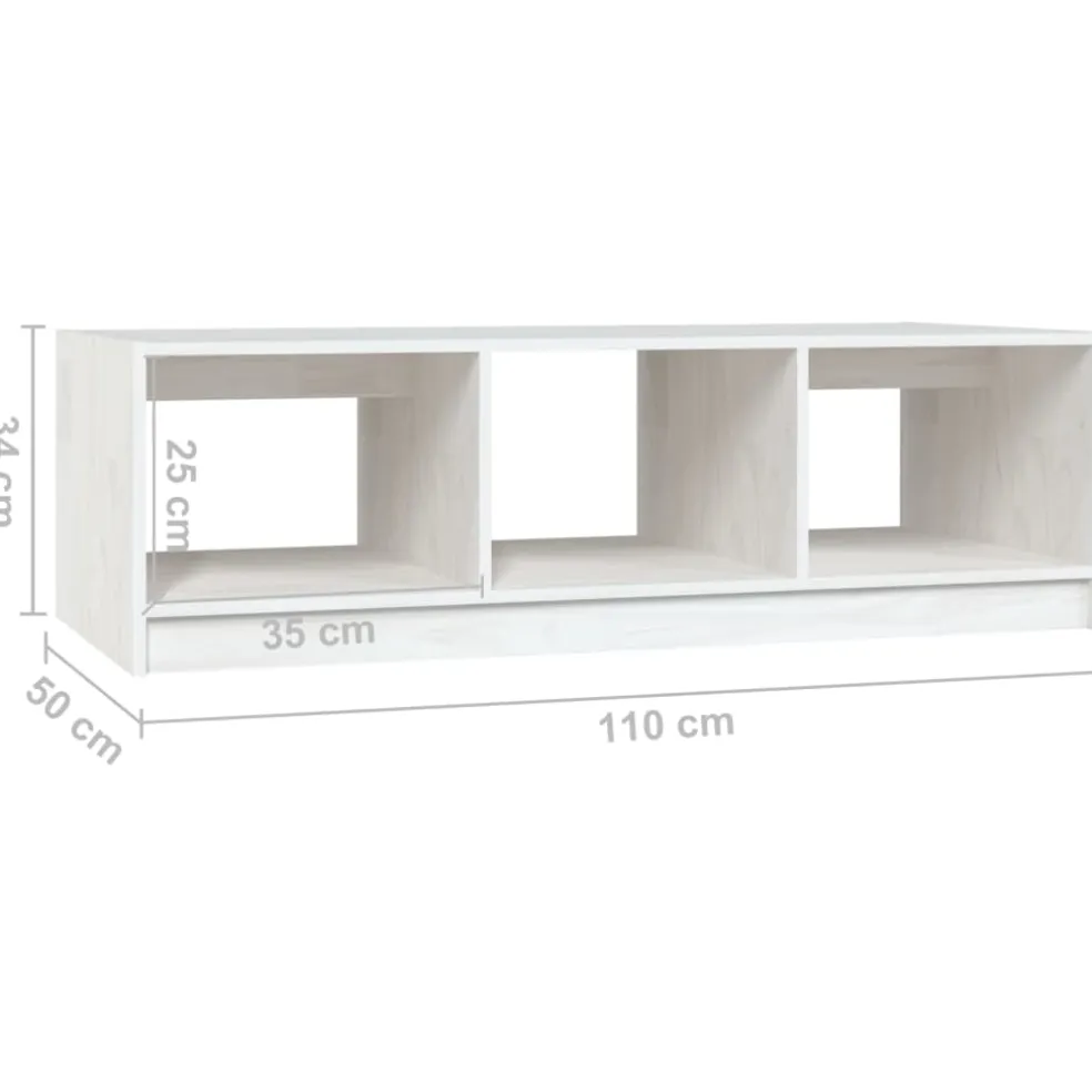 vidaXL Salontafel 110x50x34 cm massief grenenhout wit