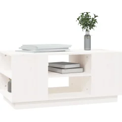 vidaXL Salontafel 90x49x40,5 cm massief grenenhout wit
