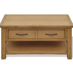 vidaXL Salontafel 88x53x45 cm massief eikenhout