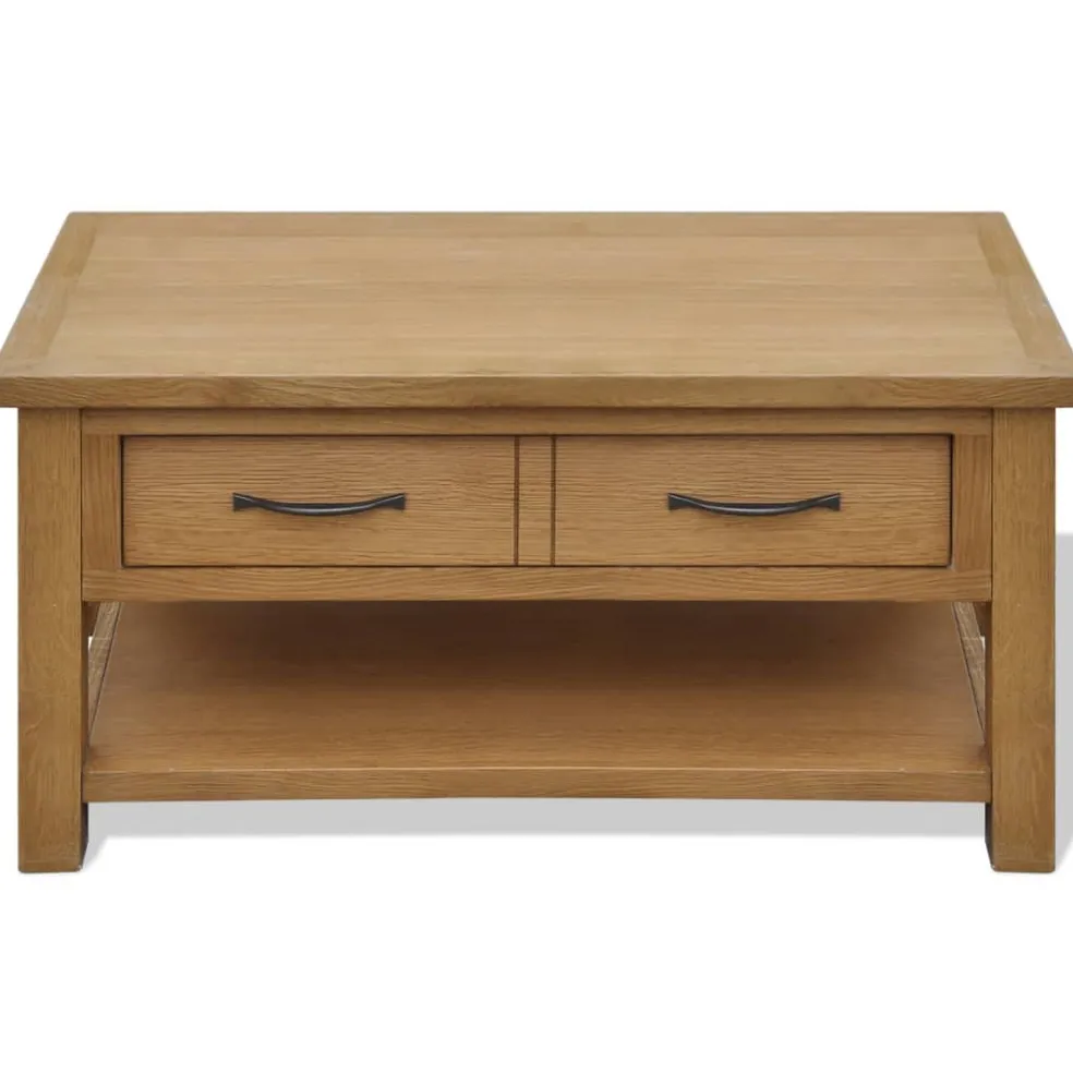 vidaXL Salontafel 88x53x45 cm massief eikenhout