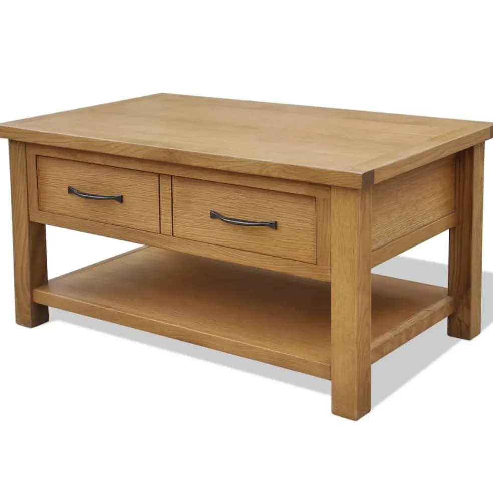 vidaXL Salontafel 88x53x45 cm massief eikenhout