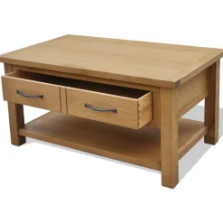 vidaXL Salontafel 88x53x45 cm massief eikenhout