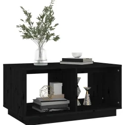 vidaXL Salontafel 80x50x40 cm massief grenenhout zwart