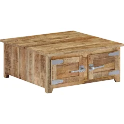vidaXL Salontafel 70x70x30 cm massief mangohout