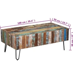 vidaXL Salontafel 100x50x38 cm massief gerecycled hout