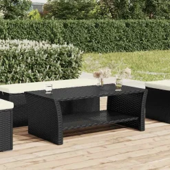 vidaXL Salontafel 100x50x40 cm poly rattan zwart