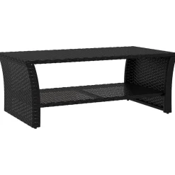 vidaXL Salontafel 100x50x40 cm poly rattan zwart