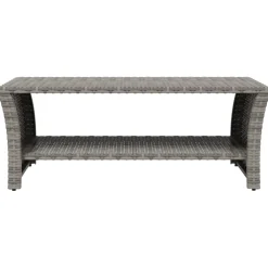 vidaXL Salontafel 100x50x40 cm poly rattan grijs