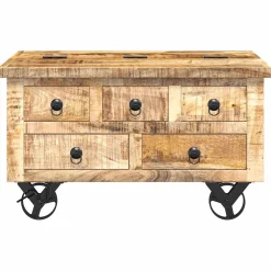vidaXL Salontafel 70x70x40 cm ruw mangohout