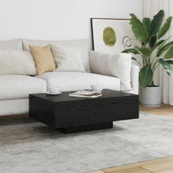 vidaXL Salontafel Zwart Eiken 85 x 55 x 31 cm