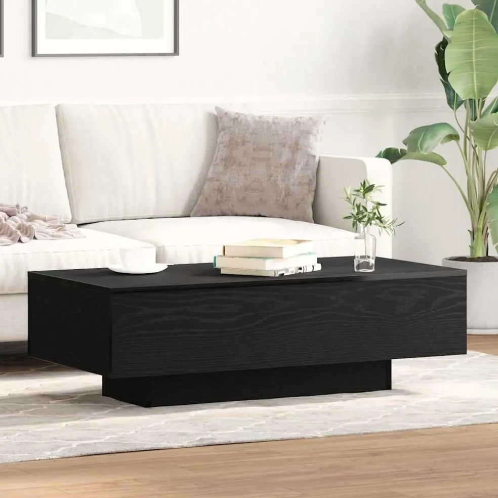 vidaXL Salontafel Zwart Eiken 100 x 49,5 x 31 cm Bewerkt hout