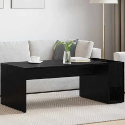 vidaXL Salontafel Zwart Eiken 101,5 x 50 x 37 cm Bewerkt hout