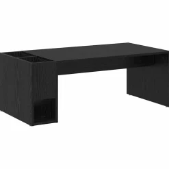 vidaXL Salontafel Zwart Eiken 101,5 x 50 x 37 cm Bewerkt hout