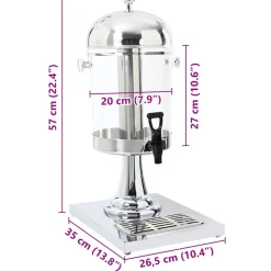 vidaXL Sapdispenser roestvrij staal 8 L