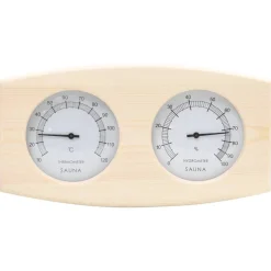 vidaXL Saunaset 2-in1 hygrothermograaf en zandloper massief grenenhout