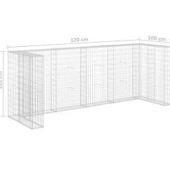 vidaXL Schanskorfmuur containers 320x100x120 cm gegalvaniseerd staal