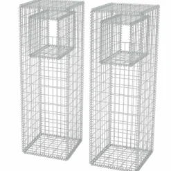 vidaXL Schanskorf palen/plantenbakken 2 st 50x50x160 cm staal