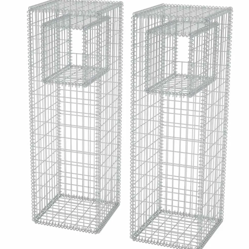vidaXL Schanskorf palen/plantenbakken 2 st 50x50x160 cm staal
