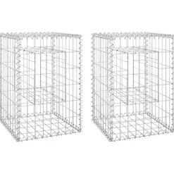 vidaXL Schanskorf palen 2 st 40x40x60 cm ijzer
