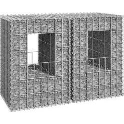 vidaXL Schanskorf palen 2 st 40x40x60 cm ijzer