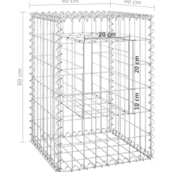 vidaXL Schanskorf palen 2 st 40x40x60 cm ijzer