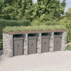 vidaXL Schanskorf voor vuilnisbak 350x91x120 cm gegalvaniseerd ijzer