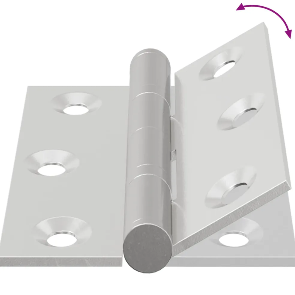 vidaXL Scharnier 2 st zilver 50 x 38 x 1,3 mm Staal