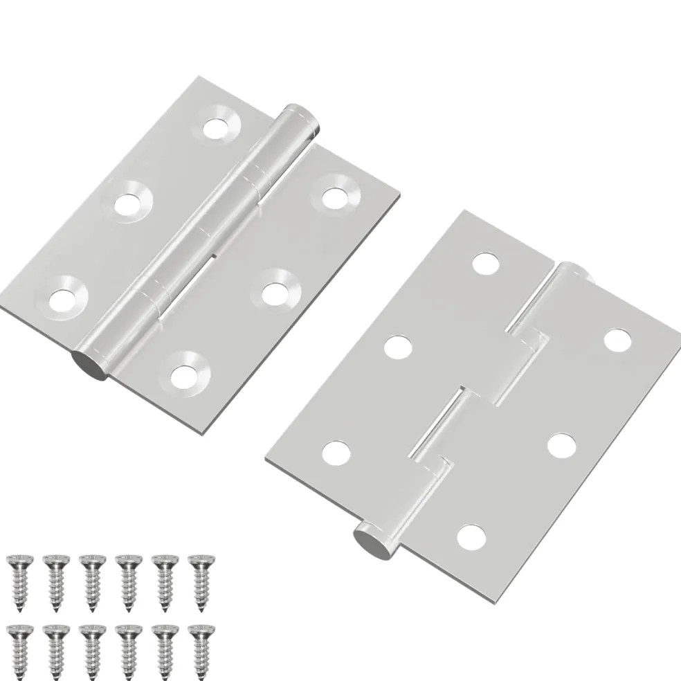 vidaXL Scharnier 2 st zilver 50 x 38 x 1,3 mm Staal