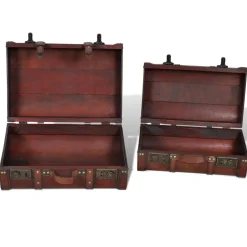 vidaXL Schatkisten 2 st vintage-stijl hout bruin