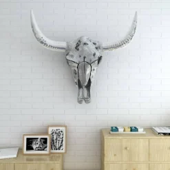 vidaXL Schedel muurdecoratie aluminium zilver