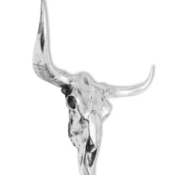 vidaXL Schedel muurdecoratie aluminium zilver