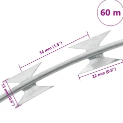 vidaXL Scheermesprikkeldraad concertina gegalvaniseerd staal 60 m