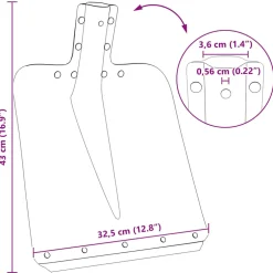 vidaXL Schep Hoofd Zilver 43 x 32,5 cm Aluminium