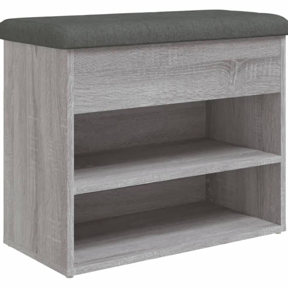 vidaXL Schoenenbankje 62x32x50 cm bewerkt hout grijs sonoma