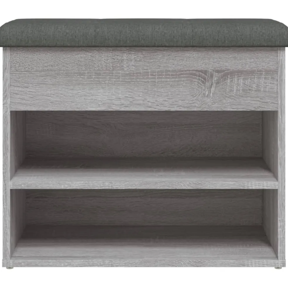 vidaXL Schoenenbankje 62x32x50 cm bewerkt hout grijs sonoma