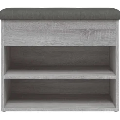 vidaXL Schoenenbankje 62x32x50 cm bewerkt hout grijs sonoma
