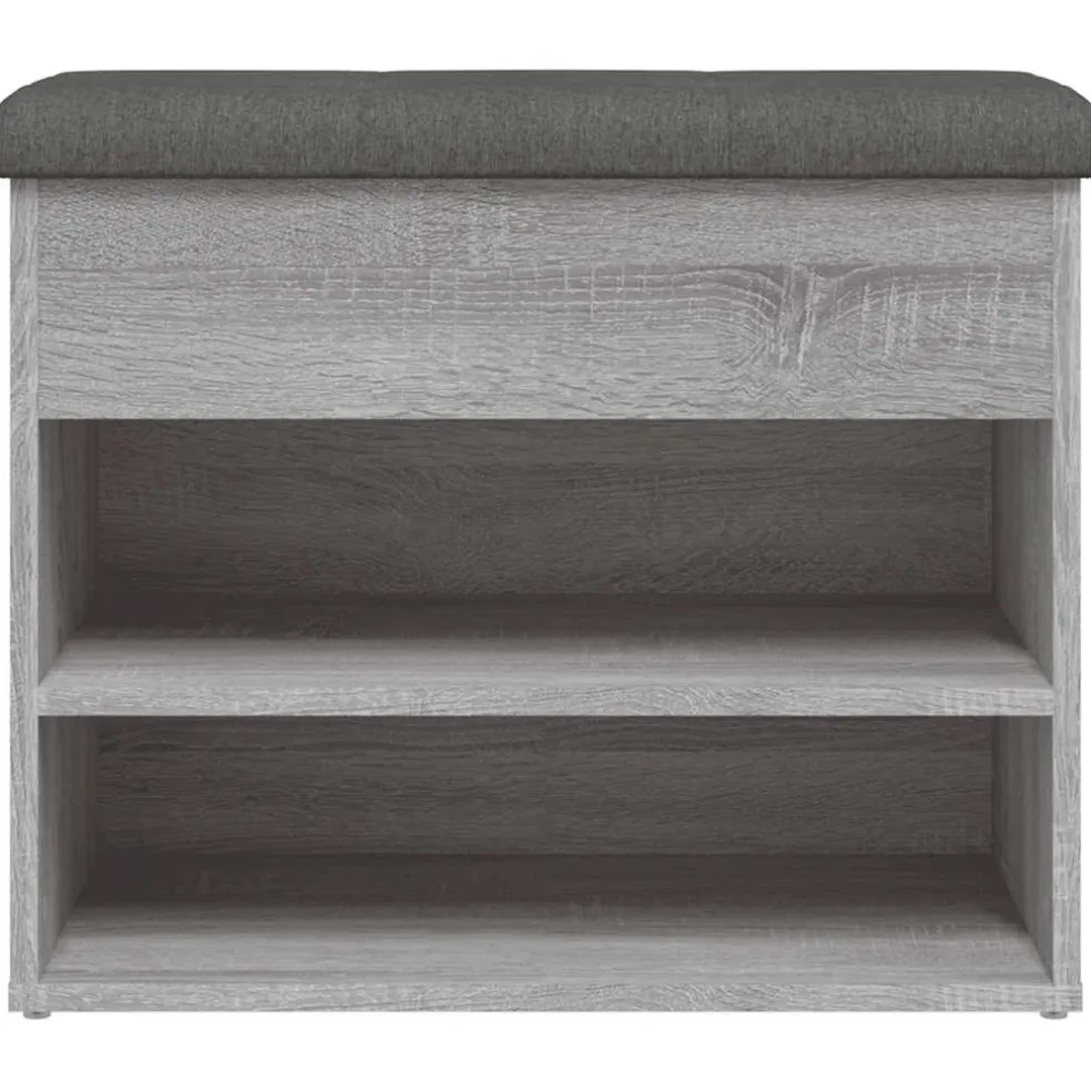 vidaXL Schoenenbankje 62x32x50 cm bewerkt hout grijs sonoma