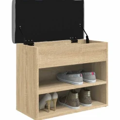 vidaXL Schoenenbankje 62x32x50 cm bewerkt hout sonoma eikenkleurig
