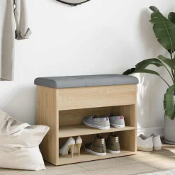 vidaXL Schoenenbankje 62x32x50 cm bewerkt hout sonoma eikenkleurig