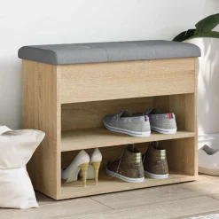 vidaXL Schoenenbankje 62x32x50 cm bewerkt hout sonoma eikenkleurig