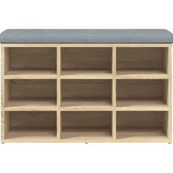 vidaXL Schoenenbank Sonoma Eiken 82x32x50 cm Bewerkt Hout