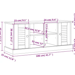 vidaXL Schoenenbank VIGO 106x35x45 cm massief grenenhout