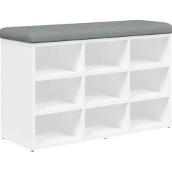 vidaXL Schoenenbank Wit 82x32x50 cm Bewerkt Hout