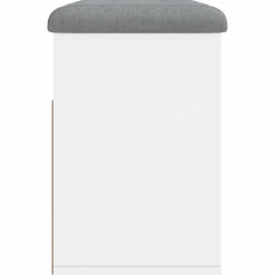 vidaXL Schoenenbank Wit 82x32x45,5 cm Bewerkt Hout